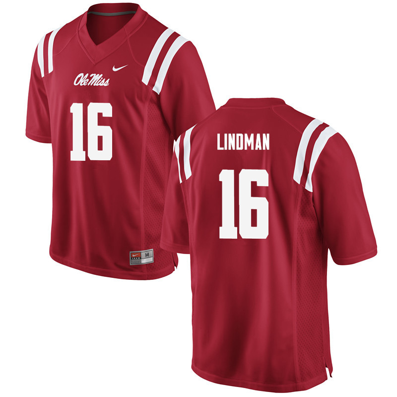 Graham Lindman Ole Miss Rebels NCAA Men's Red #16 Stitched Limited College Football Jersey ROM2658BC